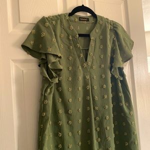 Large moss green women’s blouse